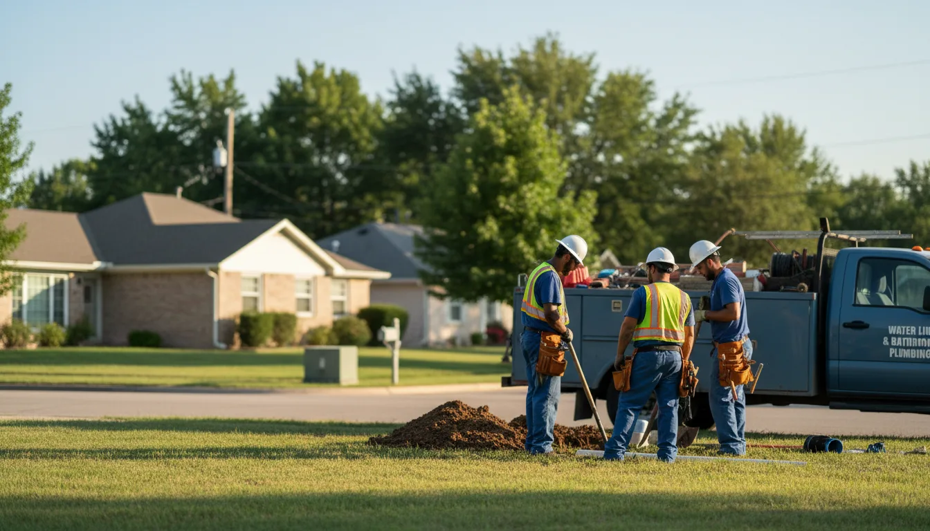 Residential water line and bathroom plumbing service in Agency, IA